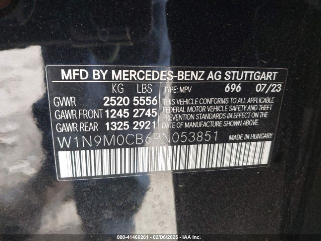 W1N9M0CB6PN053851 Mercedes-Benz Eqb 250 Suv