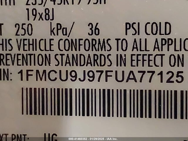 Ford Escape Titanium 2015 1FMCU9J97FUA77125 Image 9
