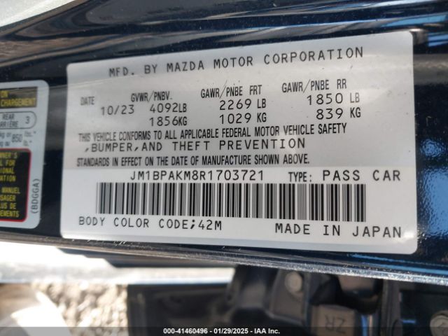 JM1BPAKM8R1703721 Mazda Mazda3 2.5 S Select Sport