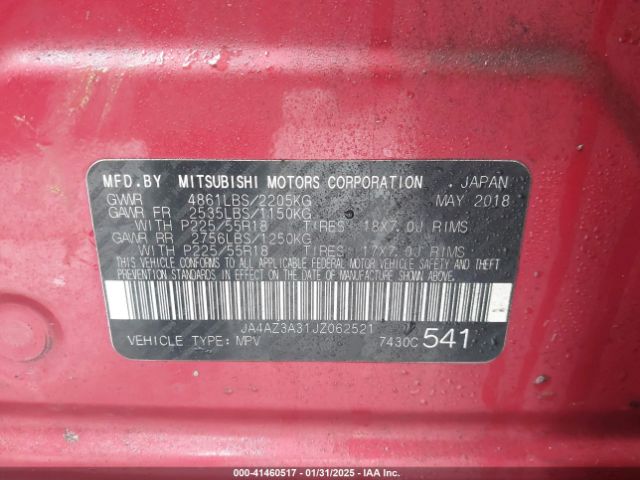 JA4AZ3A31JZ062521 Mitsubishi Outlander Es