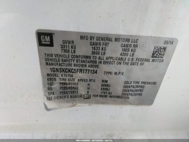 1GNSKCKC5FR177134 Chevrolet Tahoe Ltz