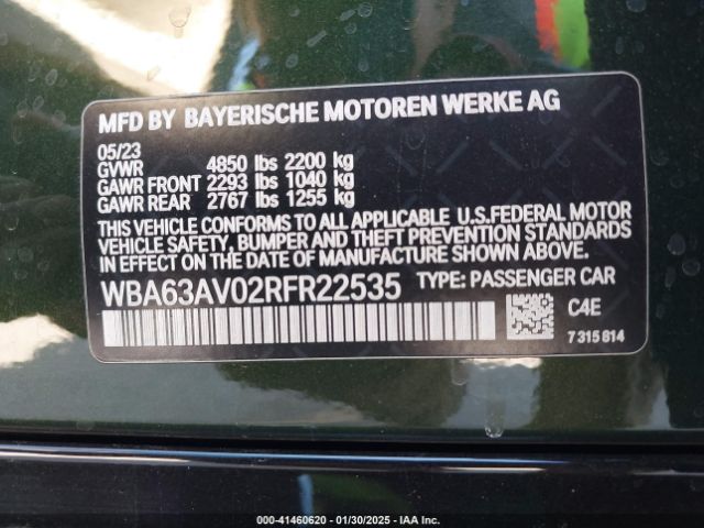 WBA63AV02RFR22535 BMW 4 Series Gran Coupe 430i