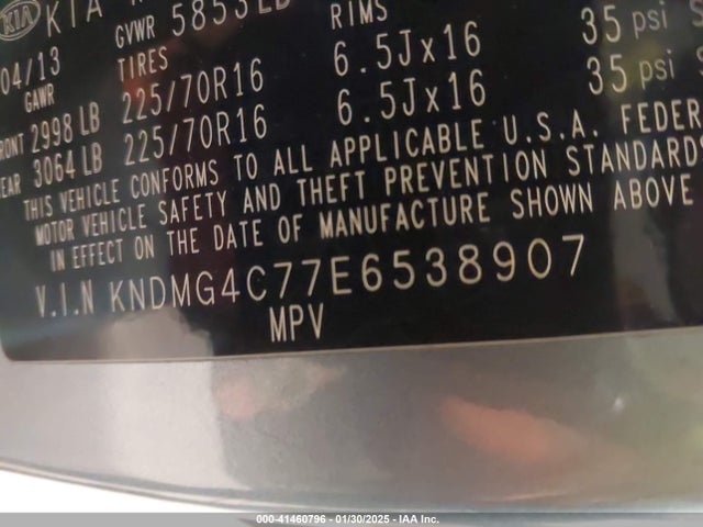 KIA SEDONA LX 2014 KNDMG4C77E6538907 Image 9