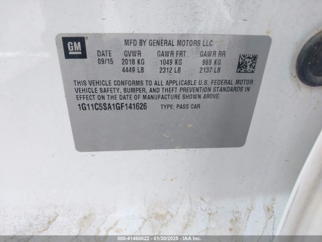 1G11C5SA1GF141626 Chevrolet Malibu Limited Lt