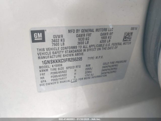 1GNSKKKC5FR256295 Chevrolet Suburban 1500 Ltz