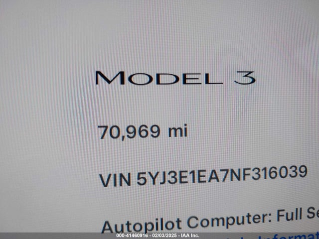 Tesla Model 3 Rear-wheel Drive 2022 5YJ3E1EA7NF316039 Image 15
