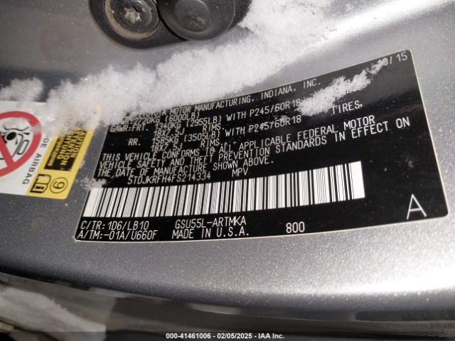 5TDJKRFH4FS214334 Toyota Highlander Xle V6