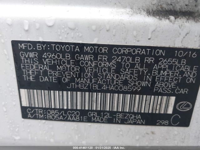 JTHBZ1BL4HA008599 Lexus GS 350