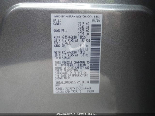 5N1AL0MN6GC529054 Infiniti QX60