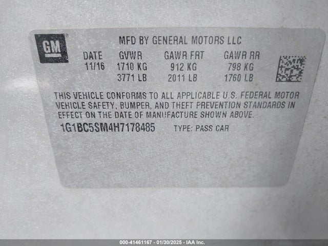 Chevrolet Cruze Ls Auto 2017 1G1BC5SM4H7178485 Image 9