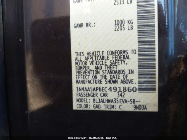 1N4AA5AP6EC491860 Nissan Maxima 3.5 Sv