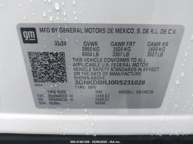 3GNKDBRJ0RS231028 Chevrolet Blazer Ev Eawd 2lt