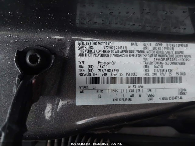 1FADP3F22EL110079 Ford FOCUS SE