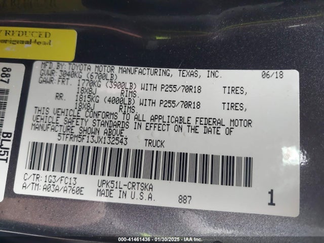 5TFRM5F13JX132543 Toyota Tundra Sr5 4.6l V8