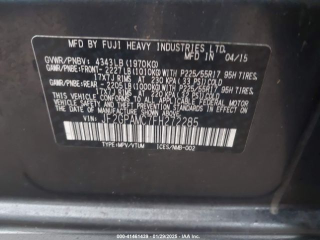 JF2GPAMC7FH272285 Subaru Xv Crosstrek 2.0i Limited