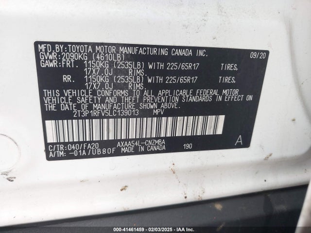 Toyota Rav4 Xle 2020 2T3P1RFV5LC139013 Image 9