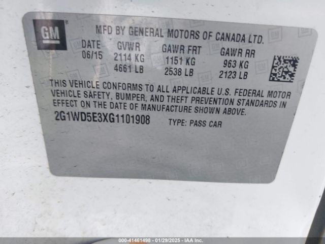 2G1WD5E3XG1101908 Chevrolet IMPALA LIMITED POLICE