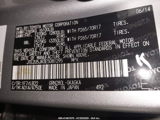 Toyota 4runner Sr5 Premium 2014 JTEZU5JR3E5081295 Image 9