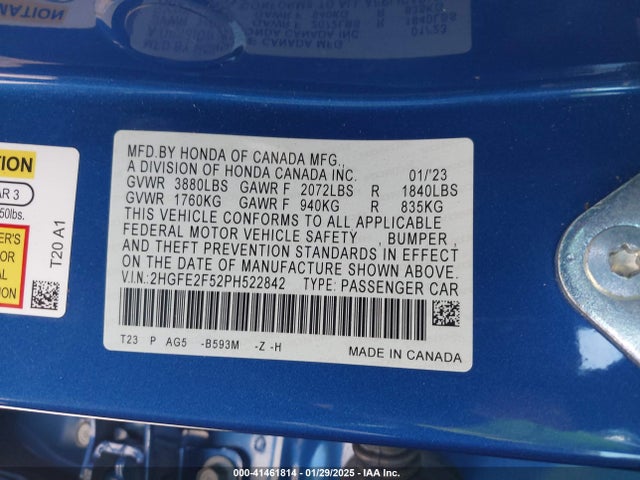 Honda Civic Sport 2023 2HGFE2F52PH522842 Image 9