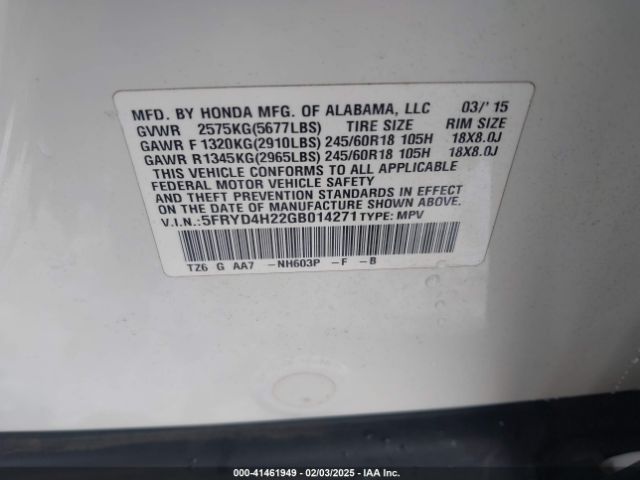 5FRYD4H22GB014271 Acura Mdx Acurawatch Plus Package