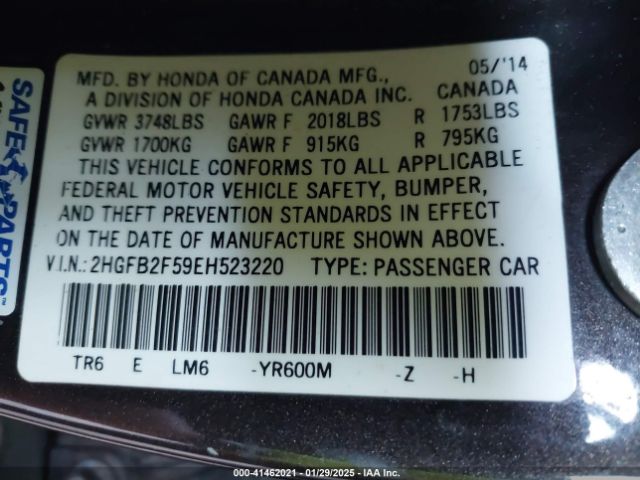 2HGFB2F59EH523220 Honda Civic Lx