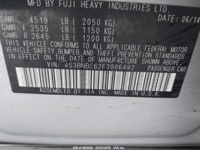 4S3BNBC62F3006492 Subaru Legacy 2.5i Premium