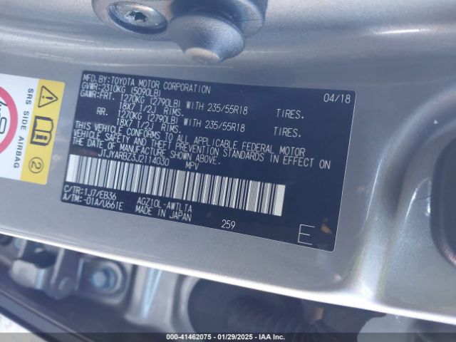 JTJYARBZ3J2114030 Lexus Nx 300 F Sport