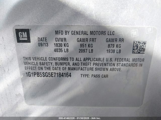 1G1PB5SG5E7184164 Chevrolet Cruze Ls Manual