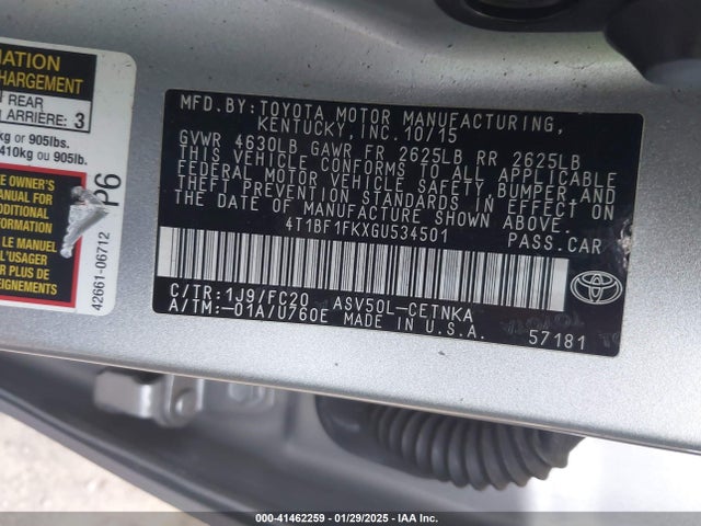 Toyota CAMRY LE 2016 4T1BF1FKXGU534501 Image 9