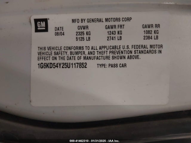 2005 CADILLAC DEVILLE 1G6KD54Y25U117852 Photo 8