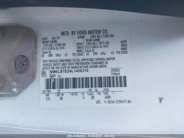 NM0LS7E24L1436310 Ford Transit Connect Xl Cargo Van