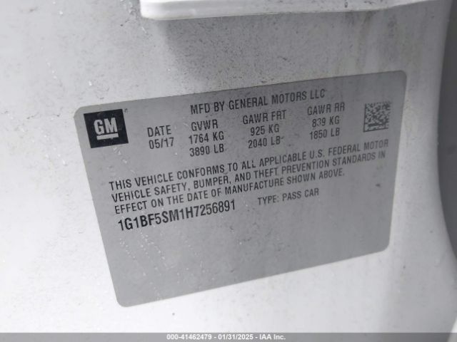 1G1BF5SM1H7256891 Chevrolet Cruze Premier Auto