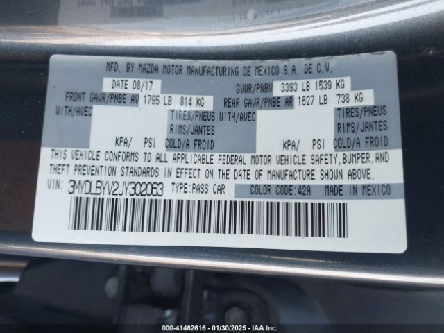 3MYDLBYV2JY302063 Toyota YARIS IA