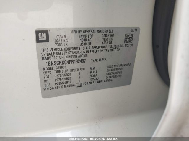 1GNSCKKC4FR192487 Chevrolet Suburban 1500 Ltz
