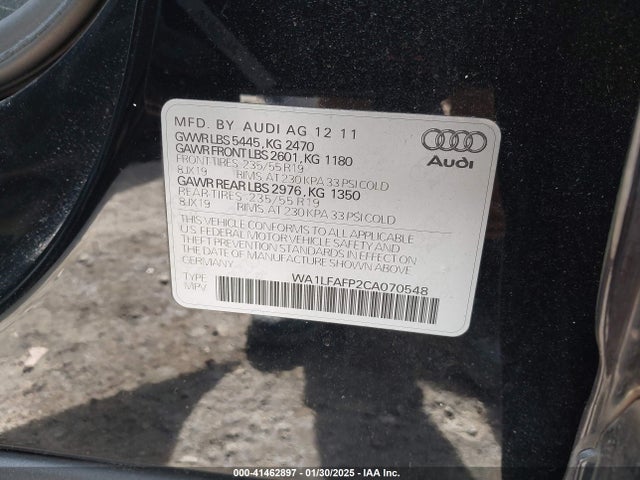 2012 AUDI Q5 WA1LFAFP2CA070548 Photo 8