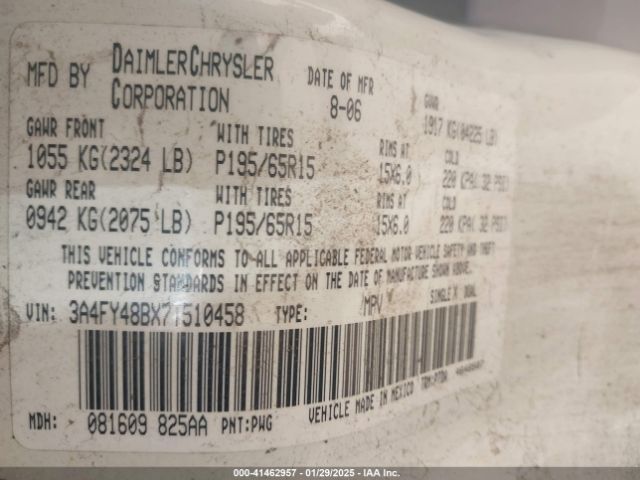 2007 CHRYSLER PT CRUISER 3A4FY48BX7T510458 Photo 8