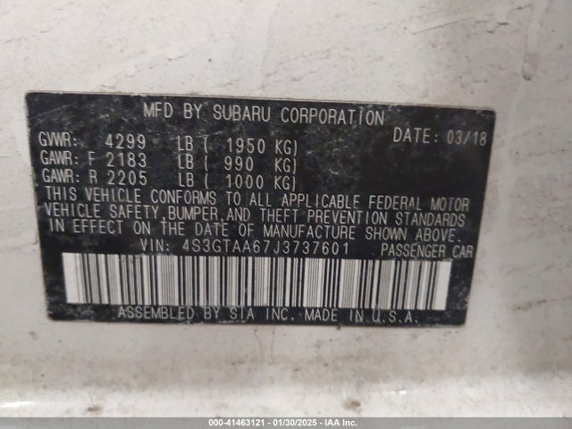 Subaru Impreza 2.0i 2018 4S3GTAA67J3737601 Image 9