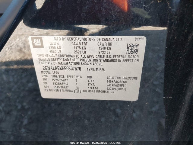 Chevrolet EQUINOX LS 2014 2GNALAEK6E6307576 Image 9