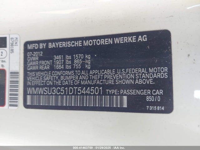 2013 MINI HARDTOP WMWSU3C51DT544501 Photo 8