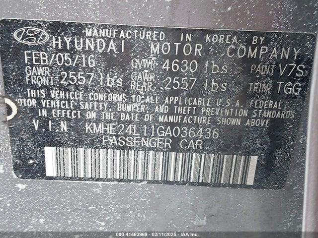 KMHE24L11GA036436 Hyundai Sonata Hybrid Se