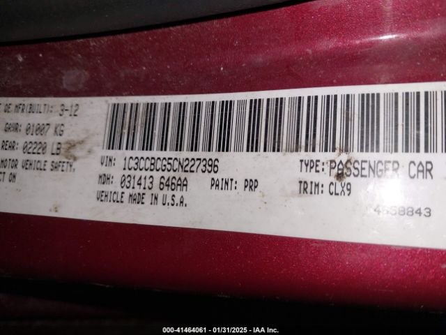 2012 CHRYSLER 200 1C3CCBCG5CN227396 Photo 8