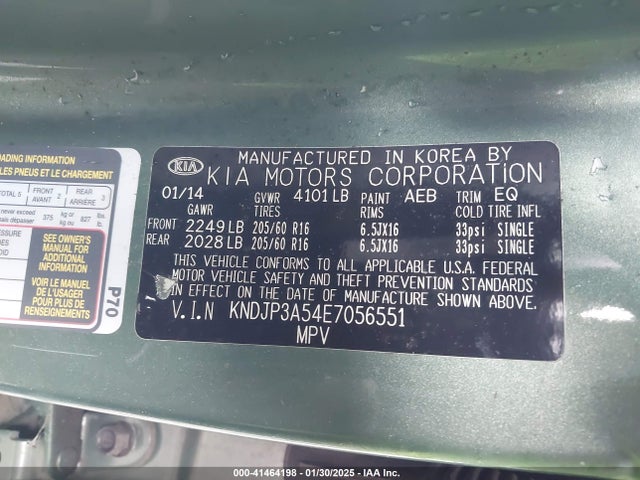 KIA SOUL + 2014 KNDJP3A54E7056551 Image 9