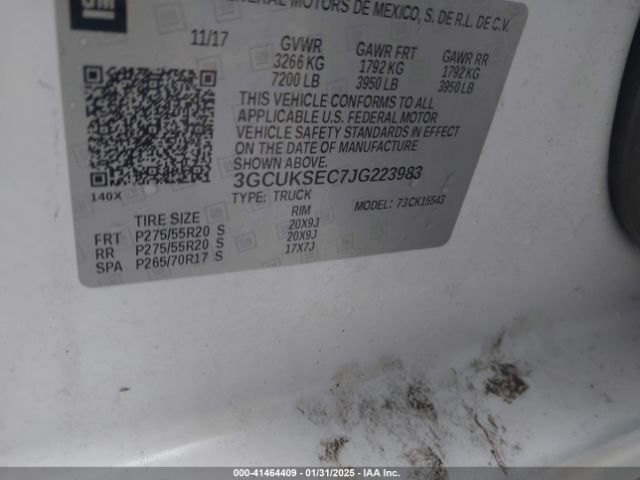3GCUKSEC7JG223983 Chevrolet Silverado 1500 2lz