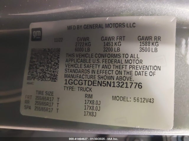 1GCGTDEN5N1321776 Chevrolet Colorado 4wd  Long Box Z71
