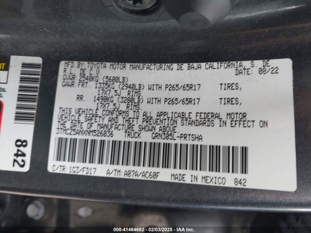 3TMCZ5ANXNM526036 Toyota Tacoma Trd Sport