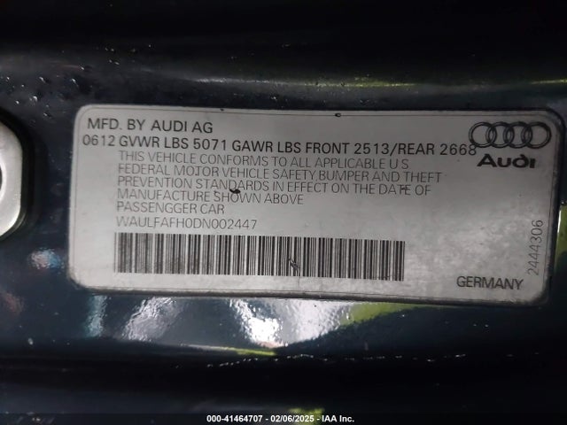 2013 AUDI A5 WAULFAFH0DN002447 Photo 8