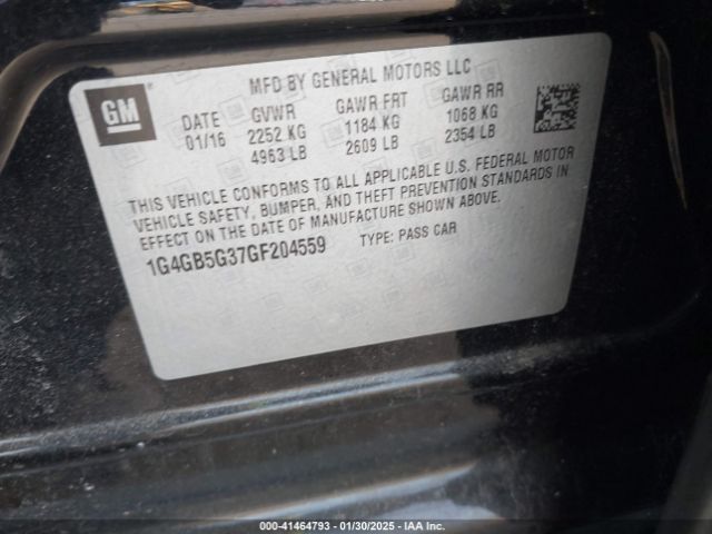 1G4GB5G37GF204559 Buick Lacrosse Leather