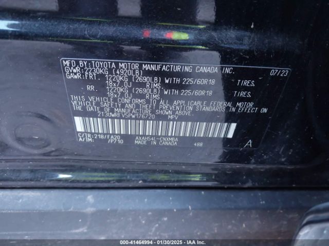 2T3UWRFV5PW176720 Toyota Rav4 Hybrid Woodland Edition