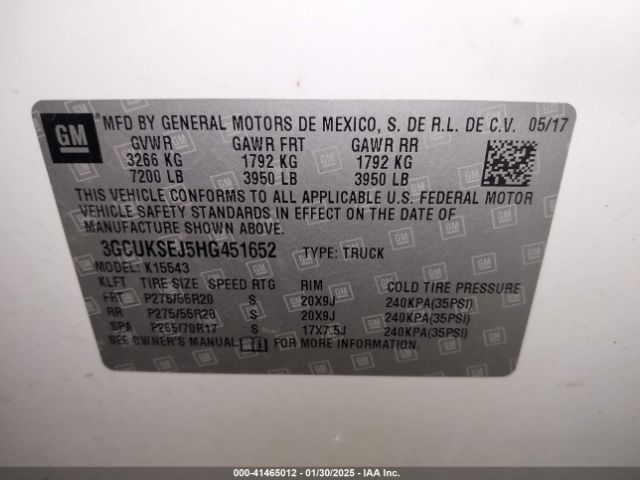 3GCUKSEJ5HG451652 Chevrolet Silverado 1500 1lz
