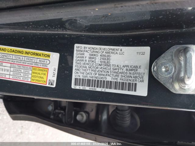 19XFL1H81NE024579 Honda Civic Sport Touring